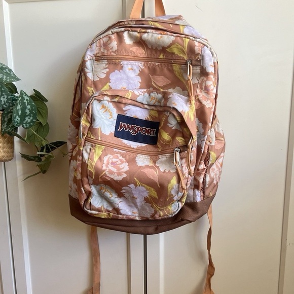 jansport backpack autumn tapestry NEW Jansport Autumn Tapestry Floral Big Student Muted Pastels Laptop  Backpack